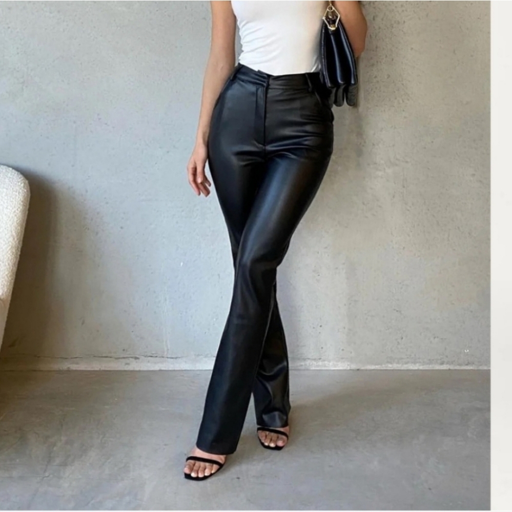 Meshki Midnight Black Flare Trousers